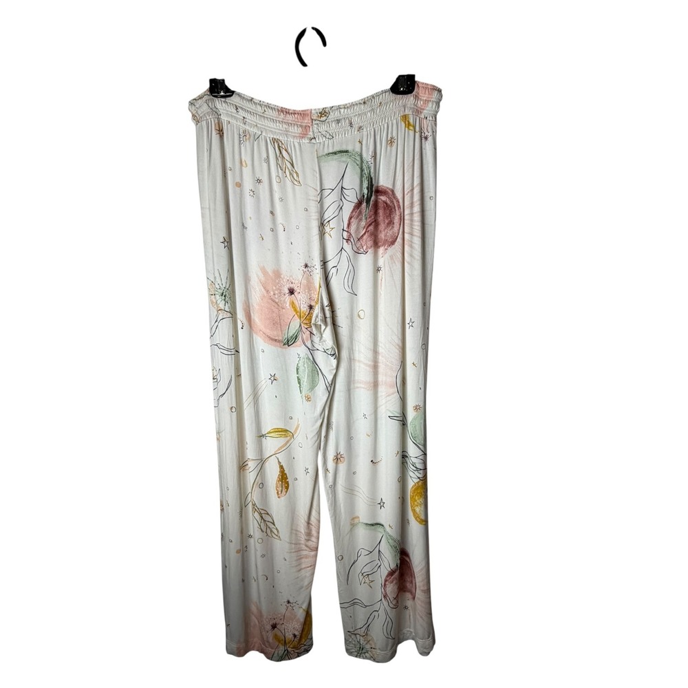 Soma Cool Nights Pajama Lounge Pants Women XL Ivory Floral Print Sleepwear - Picture 3 of 9